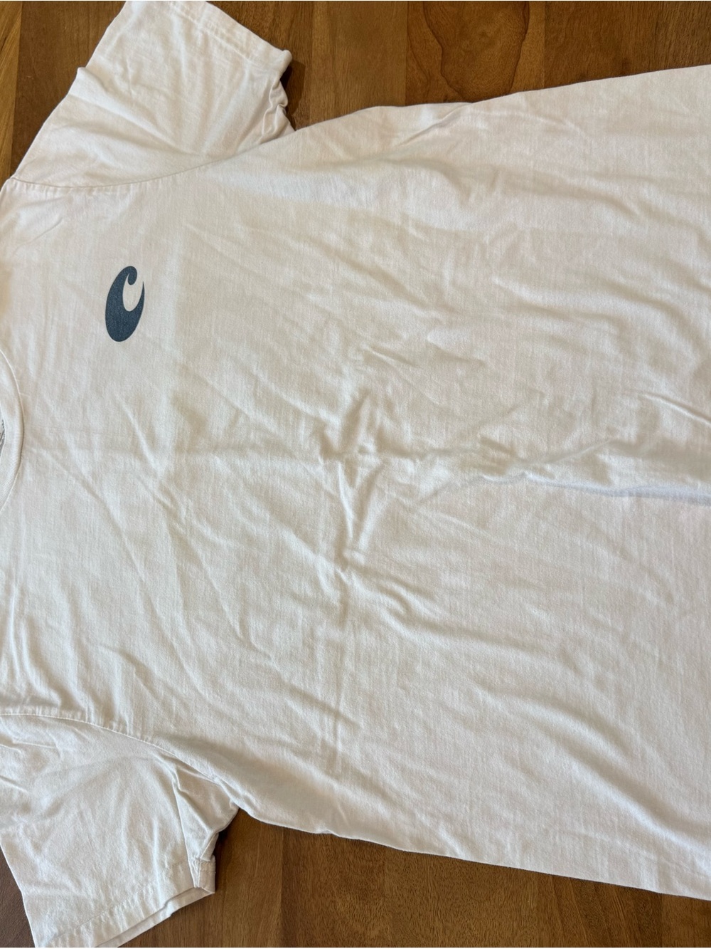 Costa White Short-Sleeve Crewneck T-Shirt with Navy Chest Logo